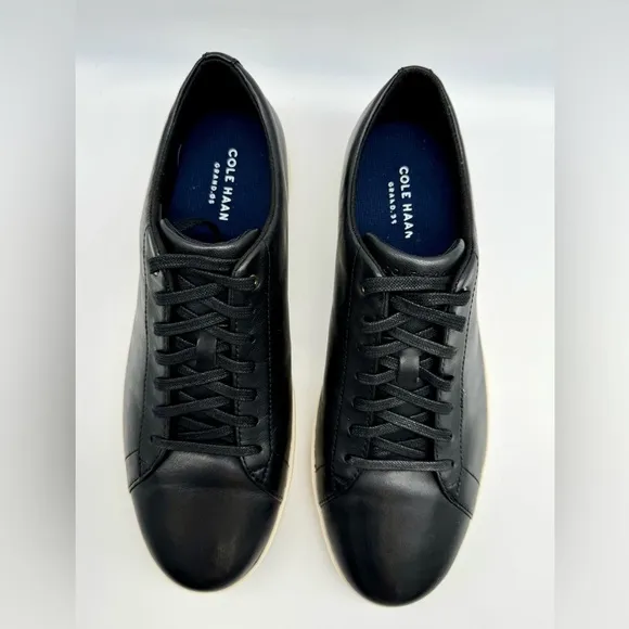 Cole Haan Grand OS Black Leather Sneakers Size 12M