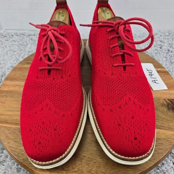 Cole Haan Grand Os Original Red Stitchlite Wingtip Casual Oxford Sneaker Mens 10