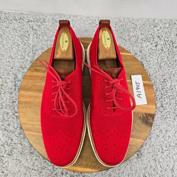 Cole Haan Grand Os Original Red Stitchlite Wingtip Casual Oxford Sneaker Mens 10