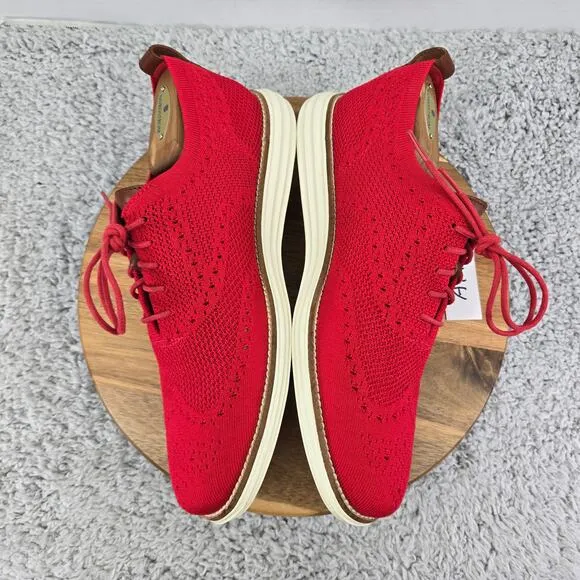 Cole Haan Grand Os Original Red Stitchlite Wingtip Casual Oxford Sneaker Mens 10