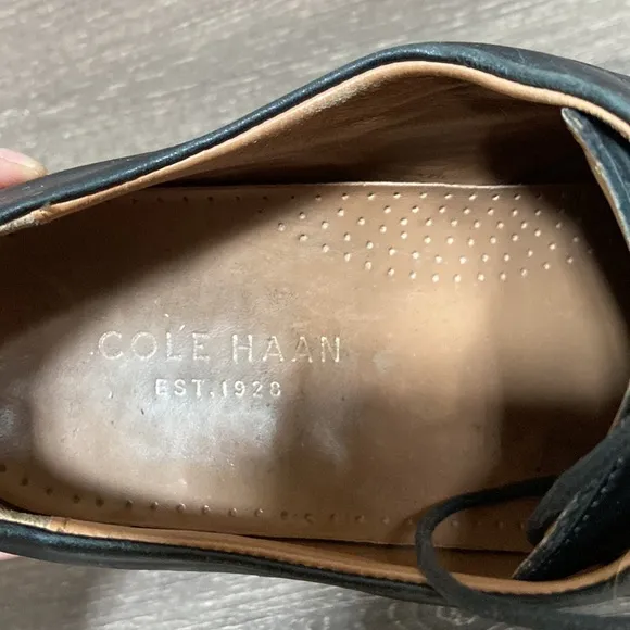Cole Haan Men’s Oxford Dress Shoes Warren Cap Toe Genuine Leather Black Size 9