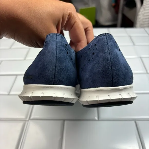 Cole Haan ZeroGrand W14474 Navy Suede Wingtip Sneaker Shoes Women's US 10.5B