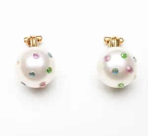 Constellation Pearl Clip Earrings