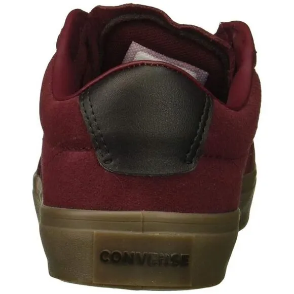Converse Boys Red Courtland Suede Leather Accent Low Top Sneaker Size 5