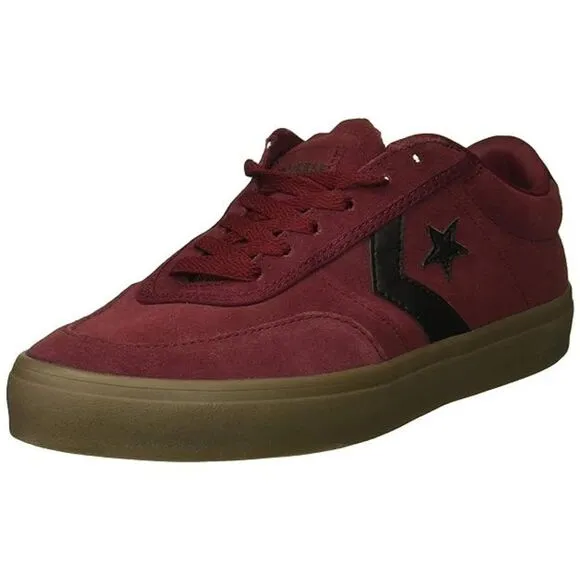 Converse Boys Red Courtland Suede Leather Accent Low Top Sneaker Size 5