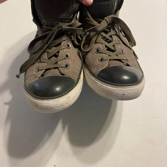 Converse Brown and Black High-Top Sneakers with Canvas Material