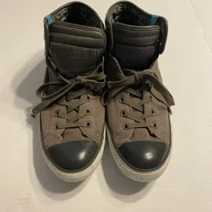 Converse Brown and Black High-Top Sneakers with Canvas Material