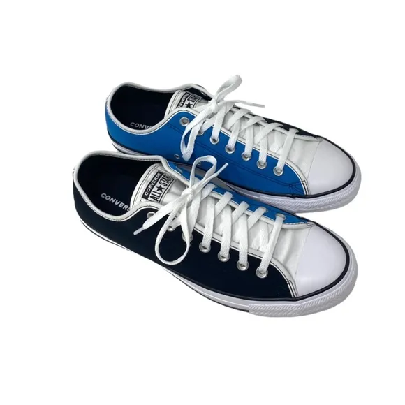 Converse Ctas Low Skate Shoes Men Sneaker Black Blue Canvas Custom 168958C-WBBW