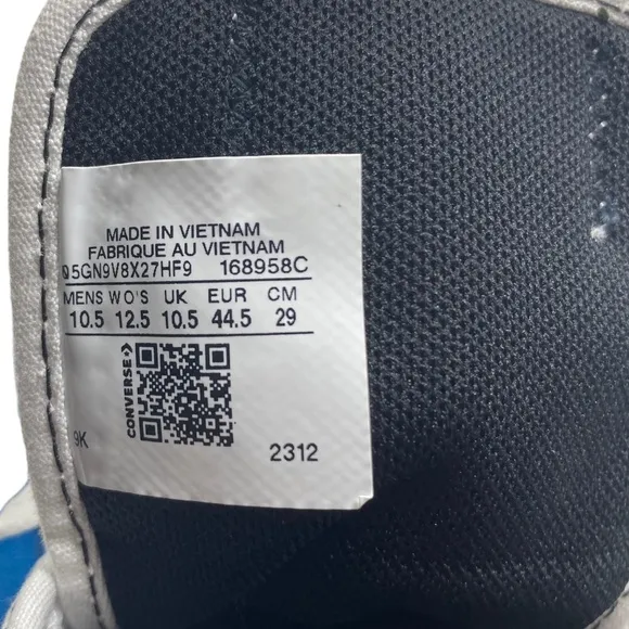 Converse Ctas Low Skate Shoes Men Sneaker Black Blue Canvas Custom 168958C-WBBW