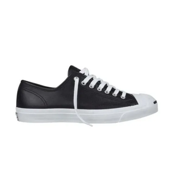 Converse Jack Purcell Ox Low Men’s 7 US Womens 8.5 Sneakers Black Leather Casual