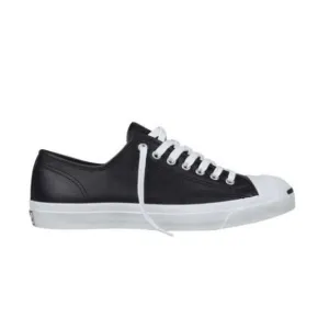 Converse Jack Purcell Ox Low Men’s 7 US Womens 8.5 Sneakers Black Leather Casual