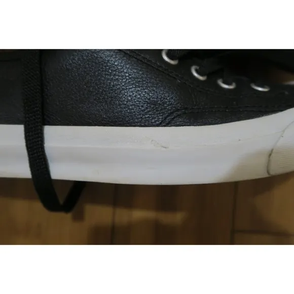 Converse Jack Purcell Ox Low Men’s 7 US Womens 8.5 Sneakers Black Leather Casual