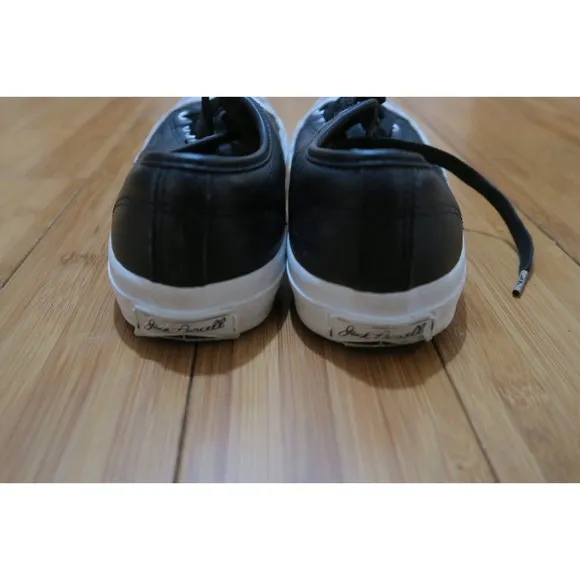 Converse Jack Purcell Ox Low Men’s 7 US Womens 8.5 Sneakers Black Leather Casual