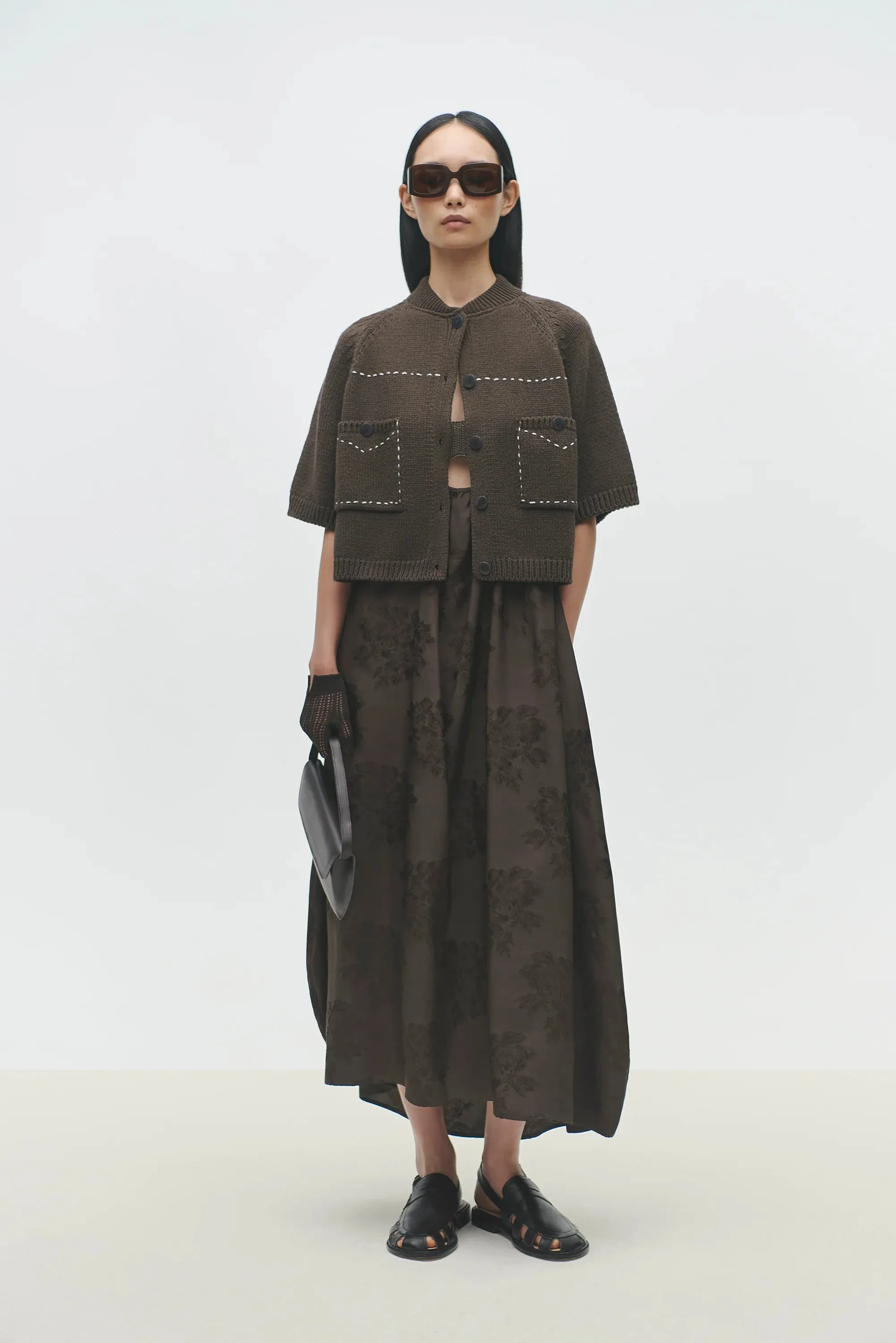 Cordera - Cotton Stitched Top (Brown)