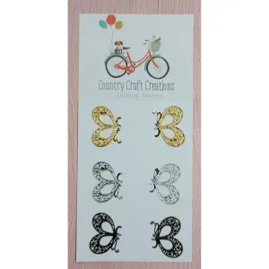 Country Craft Creations - Charms - Metal Butterflies - Gold, Silver, Bronze