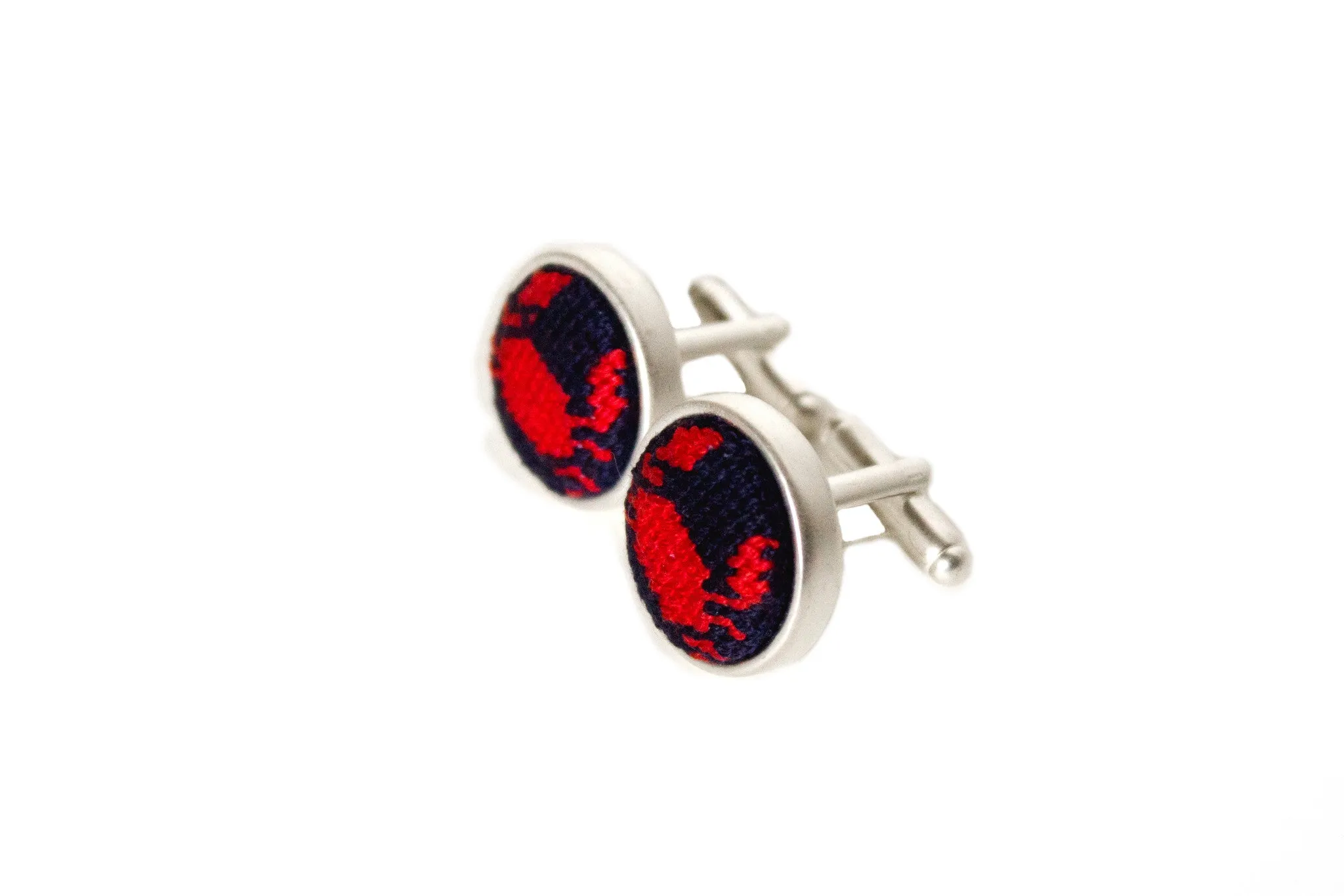 Crab Needlepoint Cufflinks