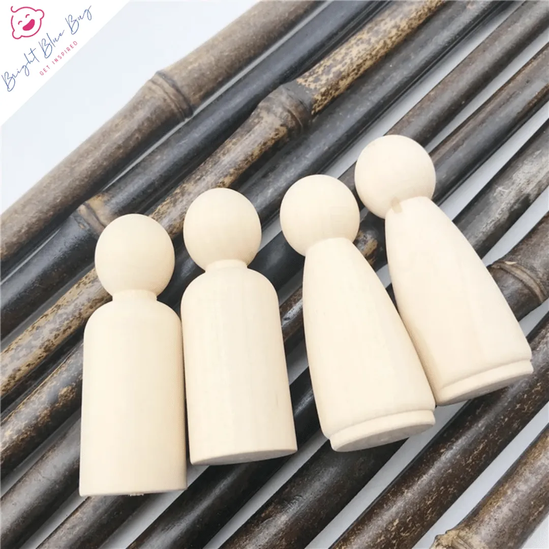 Create-a-Tale Wooden Peg Dolls - Family & Friends (8 PCS)