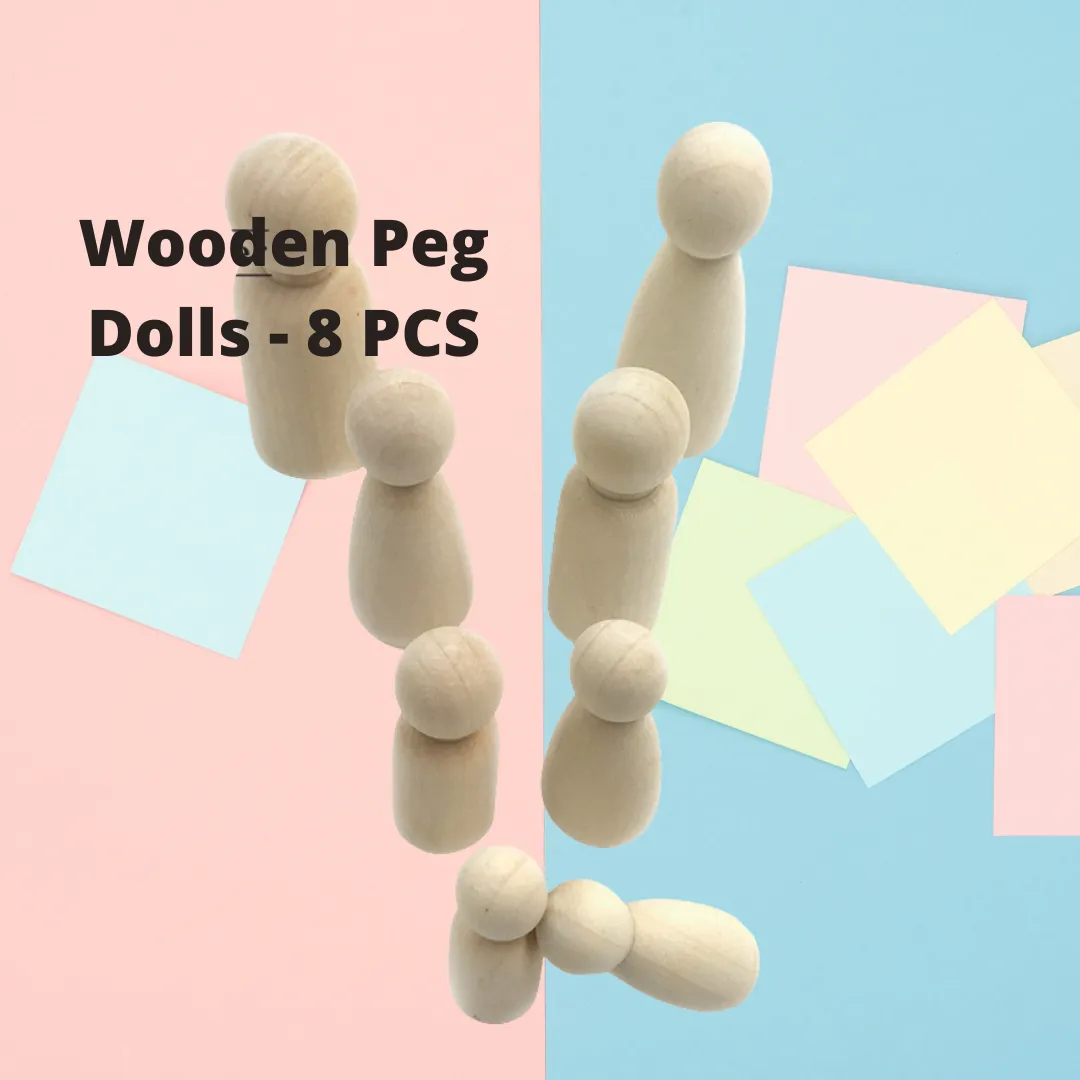 Create-a-Tale Wooden Peg Dolls - Family & Friends (8 PCS)