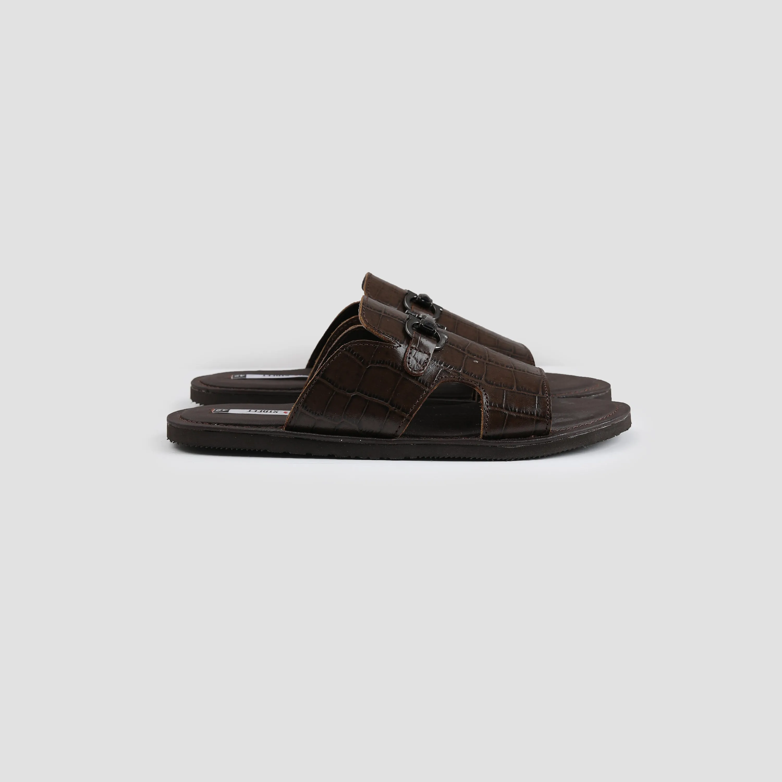 CROC TEXTURED LEATHER SLIPPER