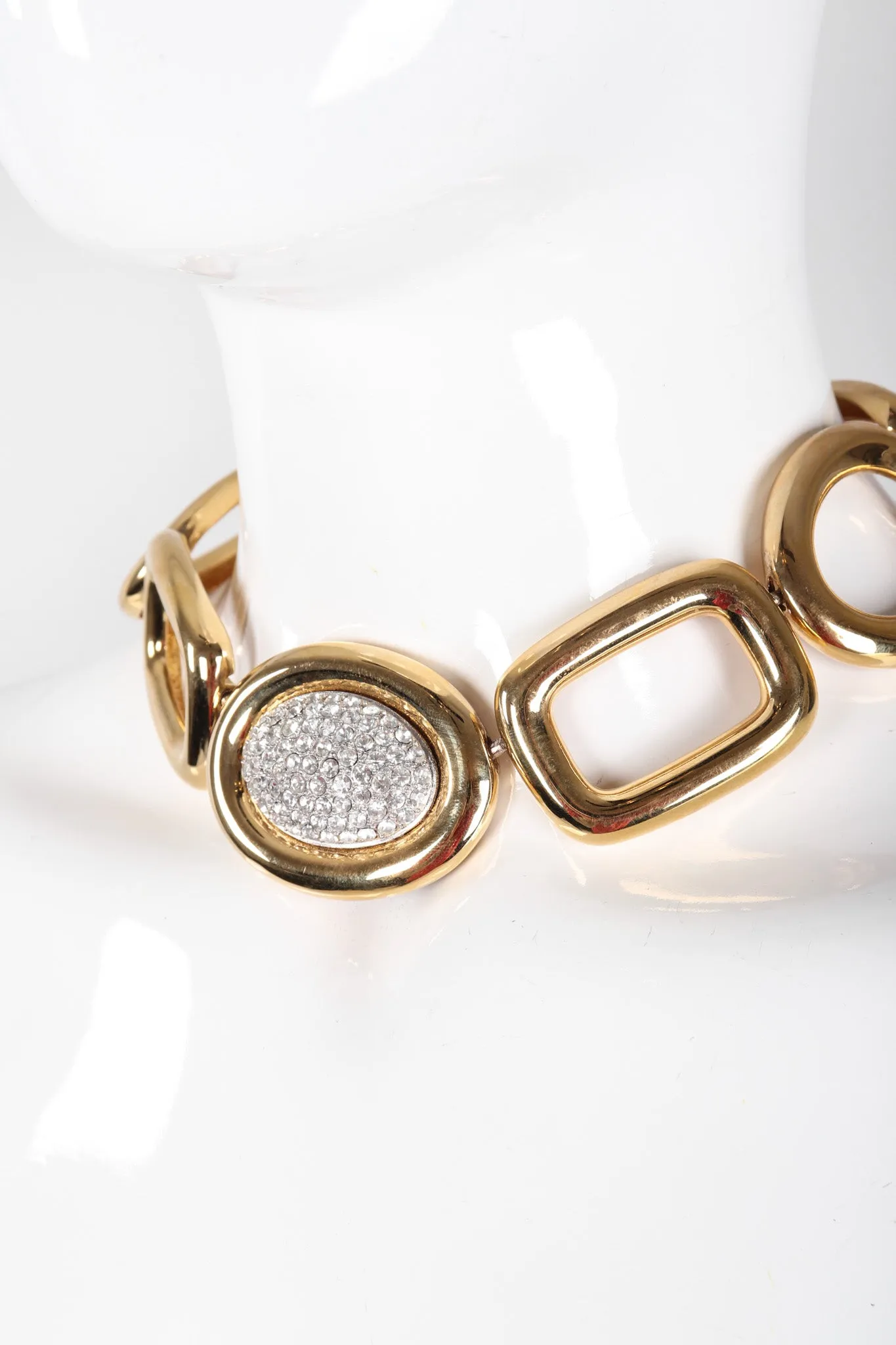 Crystal Oval Collar Necklace & Earring Set