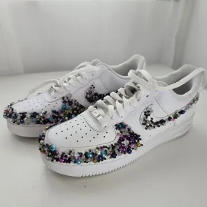 Custom Beaded Nike Air Force 1 Sneakers Men's Size 11