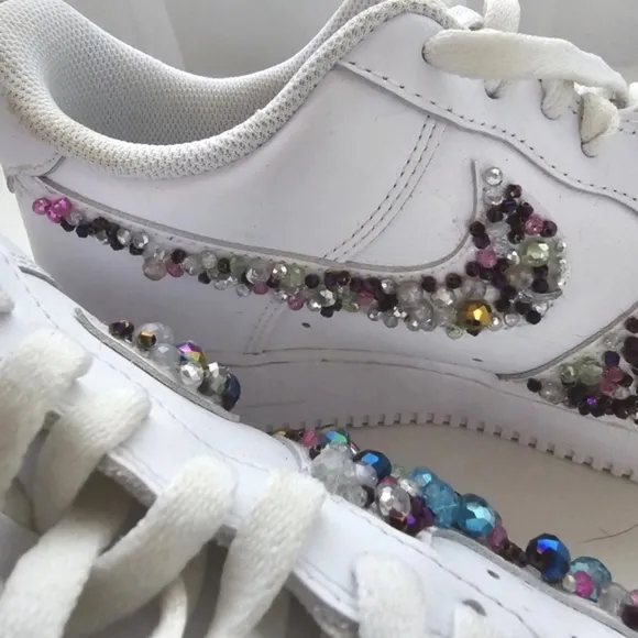 Custom Beaded Nike Air Force 1 Sneakers Men's Size 11
