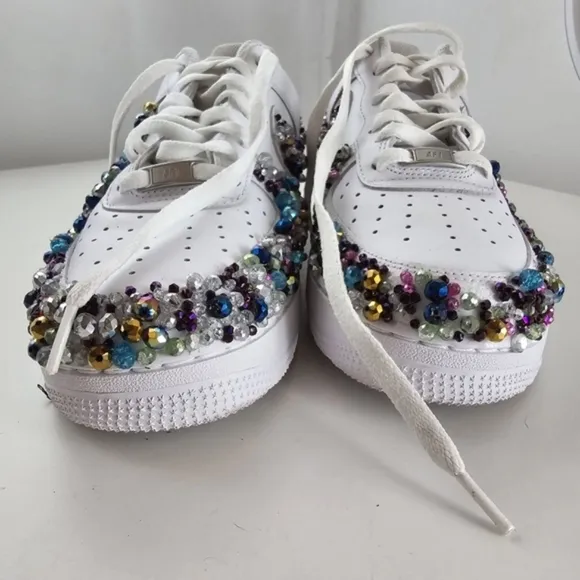 Custom Beaded Nike Air Force 1 Sneakers Men's Size 11