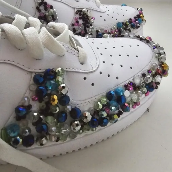 Custom Beaded Nike Air Force 1 Sneakers Men's Size 11