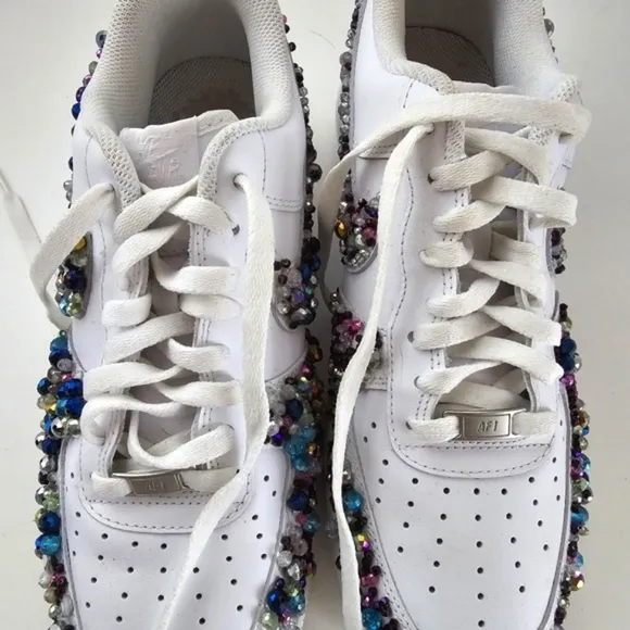 Custom Beaded Nike Air Force 1 Sneakers Men's Size 11