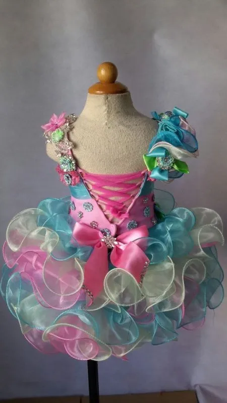 Custom Made Little Girl Illusion Cupcake Pageant Dress
