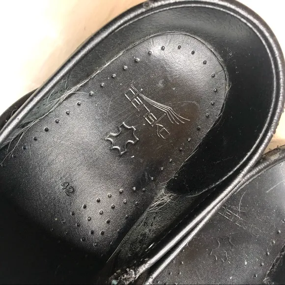 Dansko Black and Green Sparkle Slip On Mules
