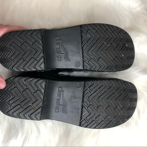 Dansko Black and Green Sparkle Slip On Mules
