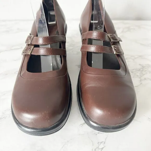 Dansko Smooth Dark Brown Leather Mary Jane Shoes Women’s EU Size 41 US Size 10.5