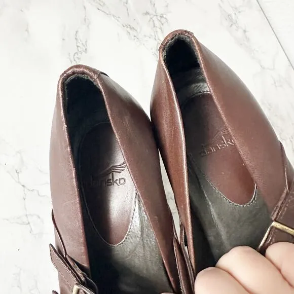 Dansko Smooth Dark Brown Leather Mary Jane Shoes Women’s EU Size 41 US Size 10.5