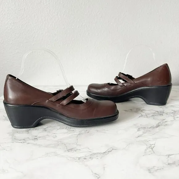 Dansko Smooth Dark Brown Leather Mary Jane Shoes Women’s EU Size 41 US Size 10.5