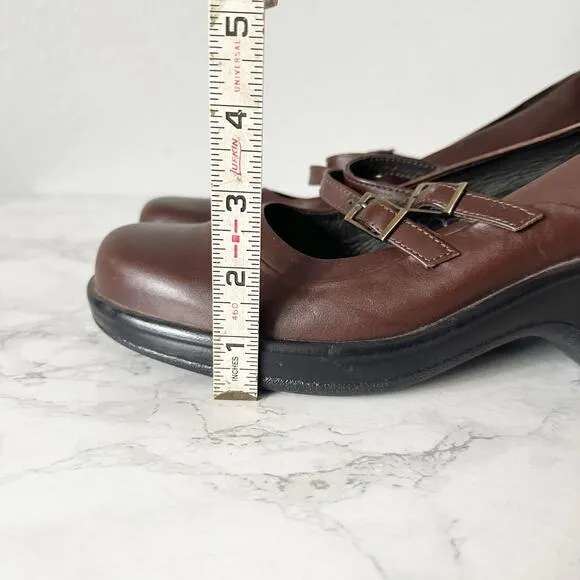 Dansko Smooth Dark Brown Leather Mary Jane Shoes Women’s EU Size 41 US Size 10.5