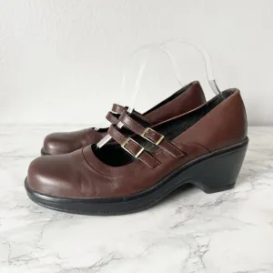 Dansko Smooth Dark Brown Leather Mary Jane Shoes Women’s EU Size 41 US Size 10.5