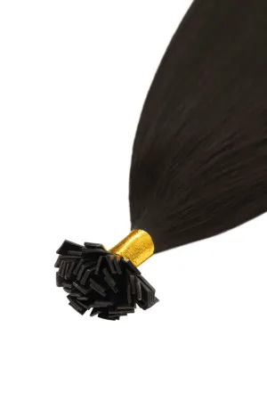 Darkest Brown (#2) Remy Royale Flat Tip Hair Extensions