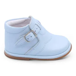 'Dexter' Boys Pale Blue Leather Buckle Boots