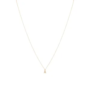 Diamond Letter Necklace - Solid Gold
