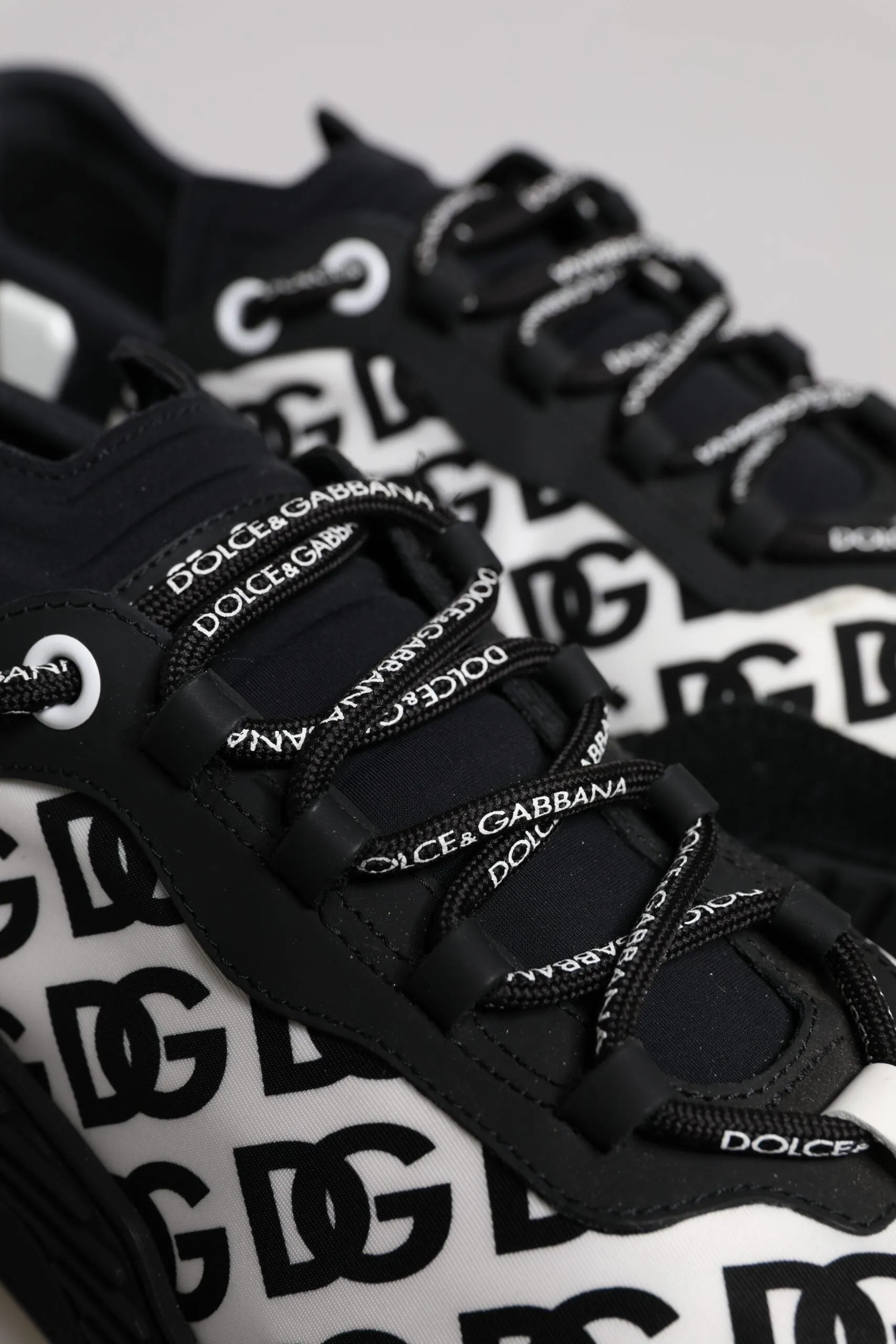 Dolce & Gabbana Black Logo Lace Up Low Top NS1 Sneakers Shoes