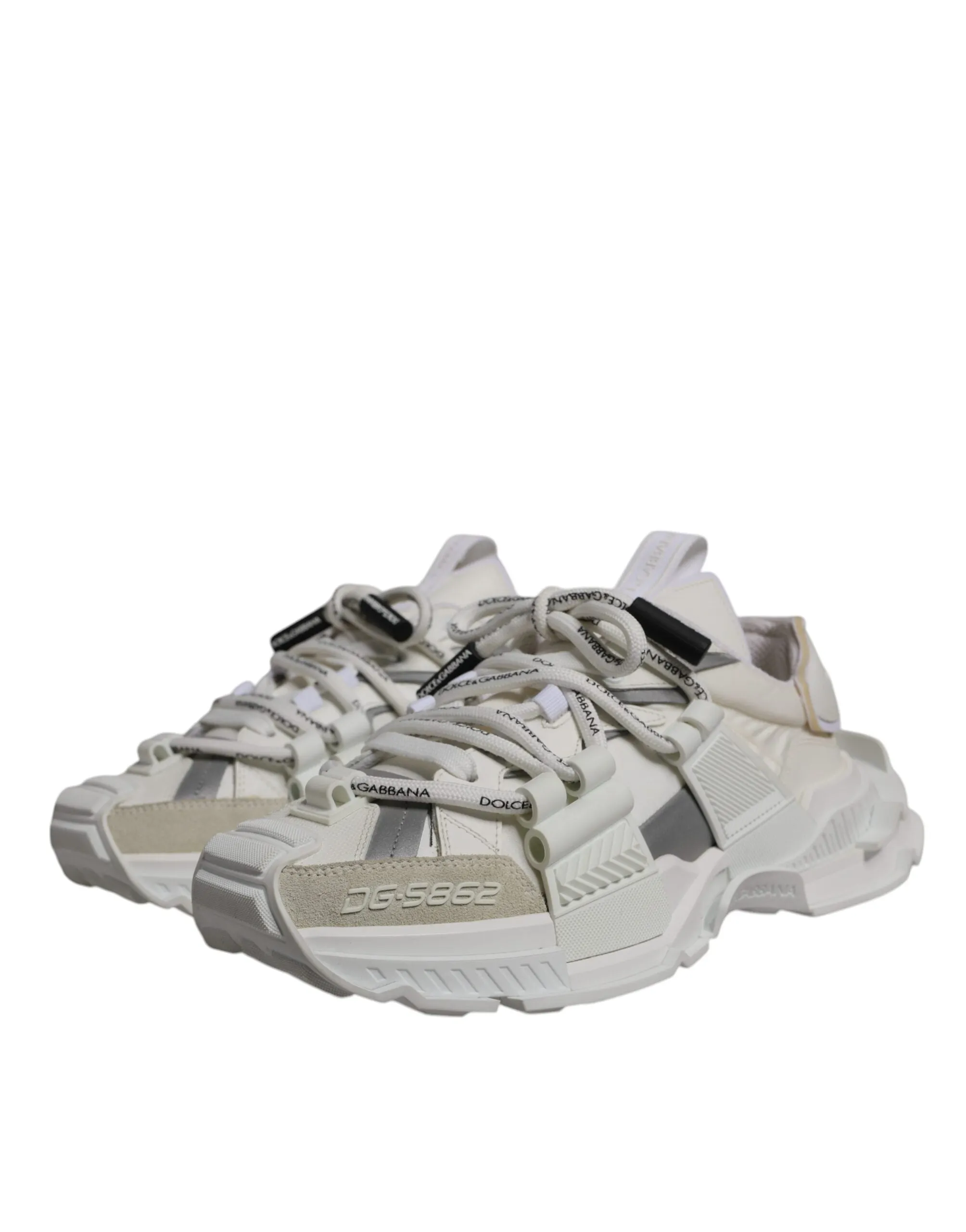 Dolce & Gabbana White Nylon Low Top Space Sneakers Shoes