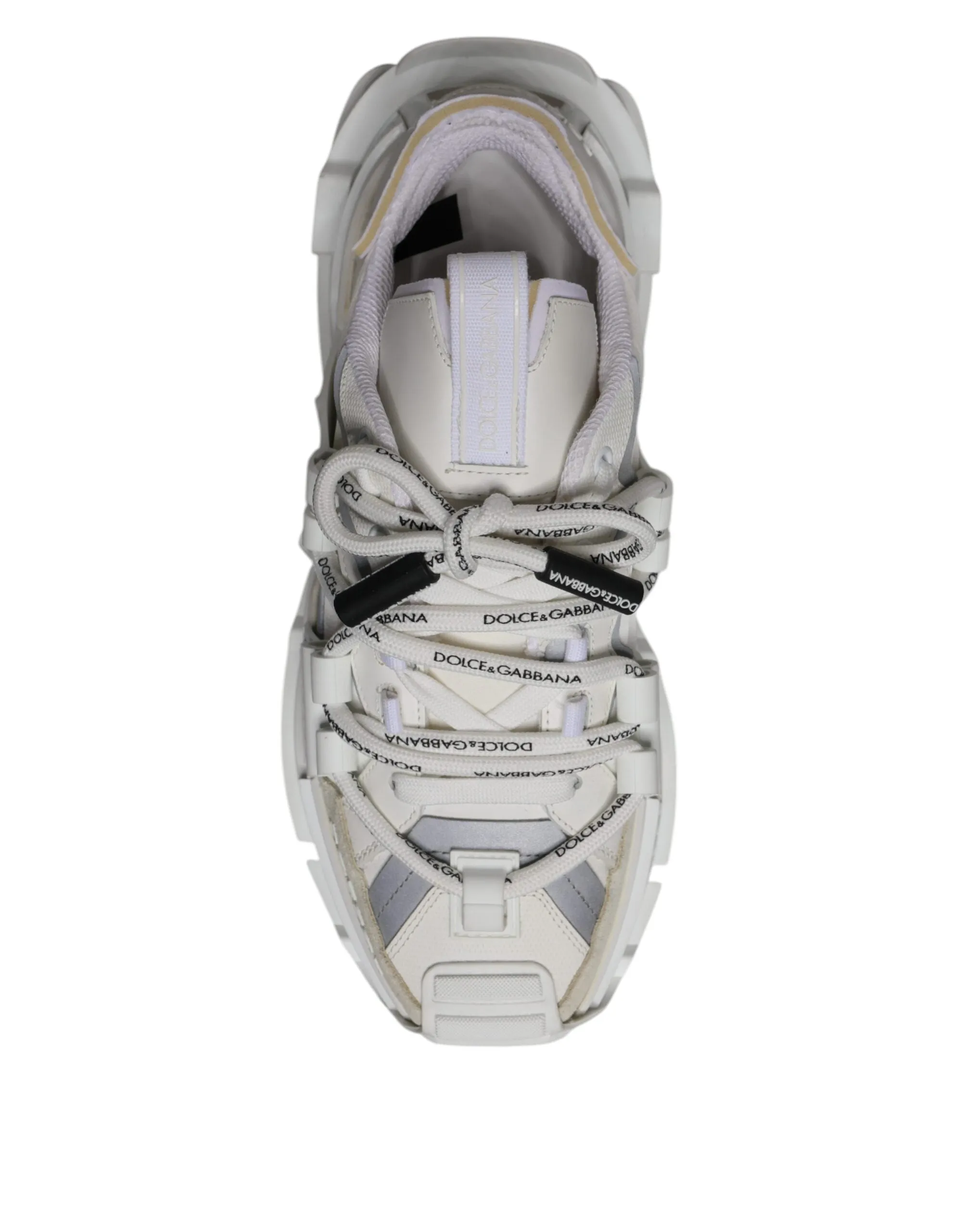Dolce & Gabbana White Nylon Low Top Space Sneakers Shoes