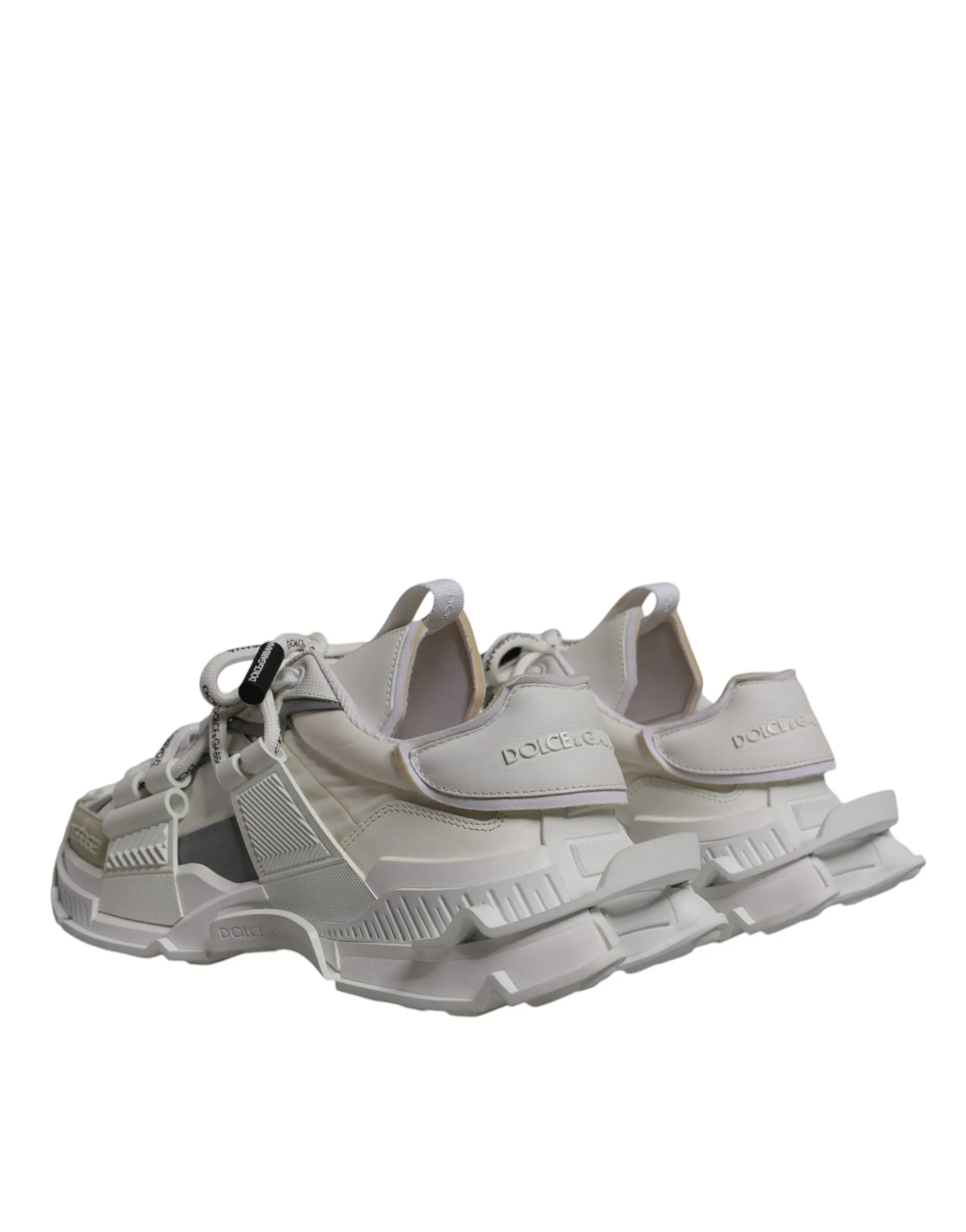 Dolce & Gabbana White Nylon Low Top Space Sneakers Shoes