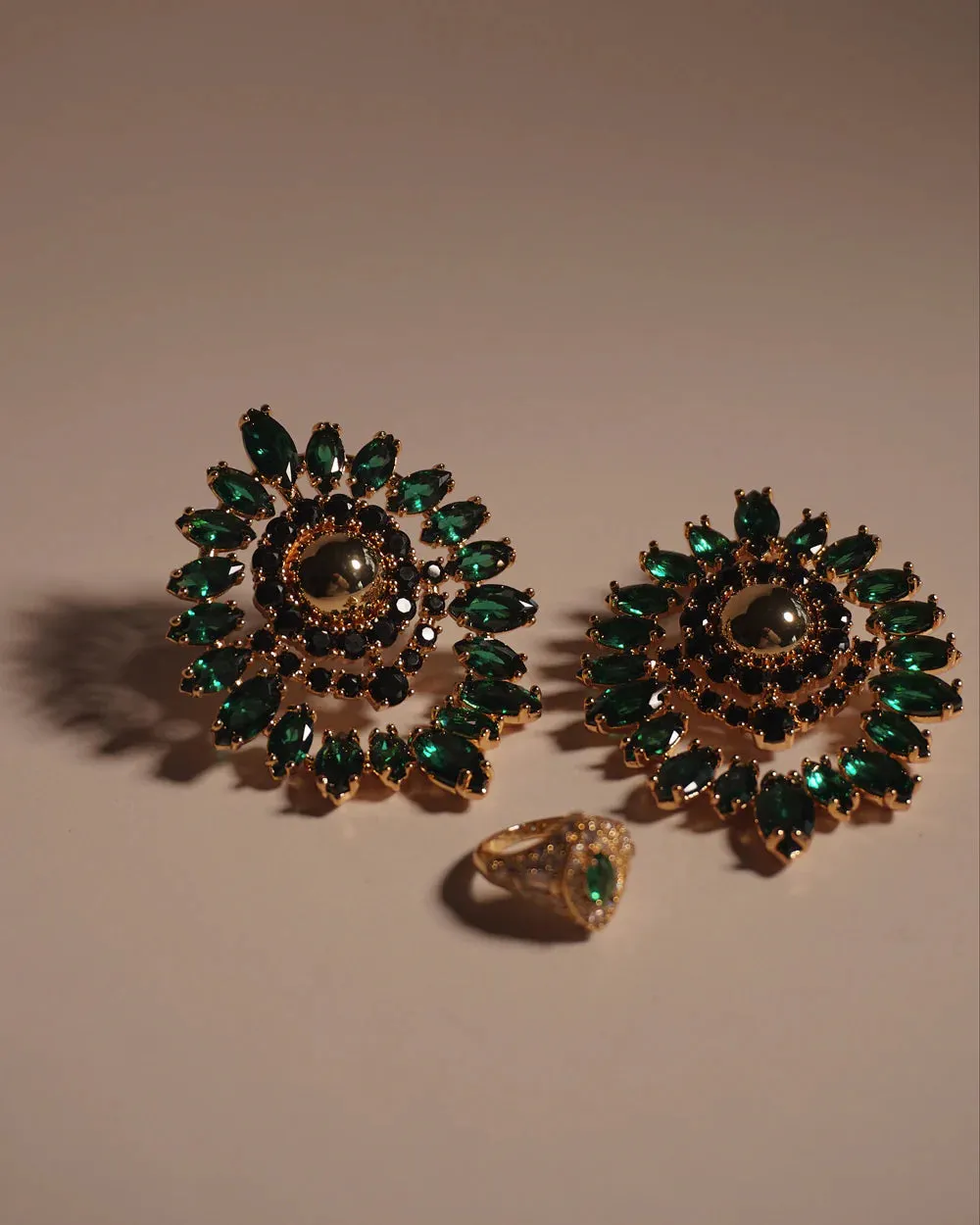 Dominique Emerald Clip Ons