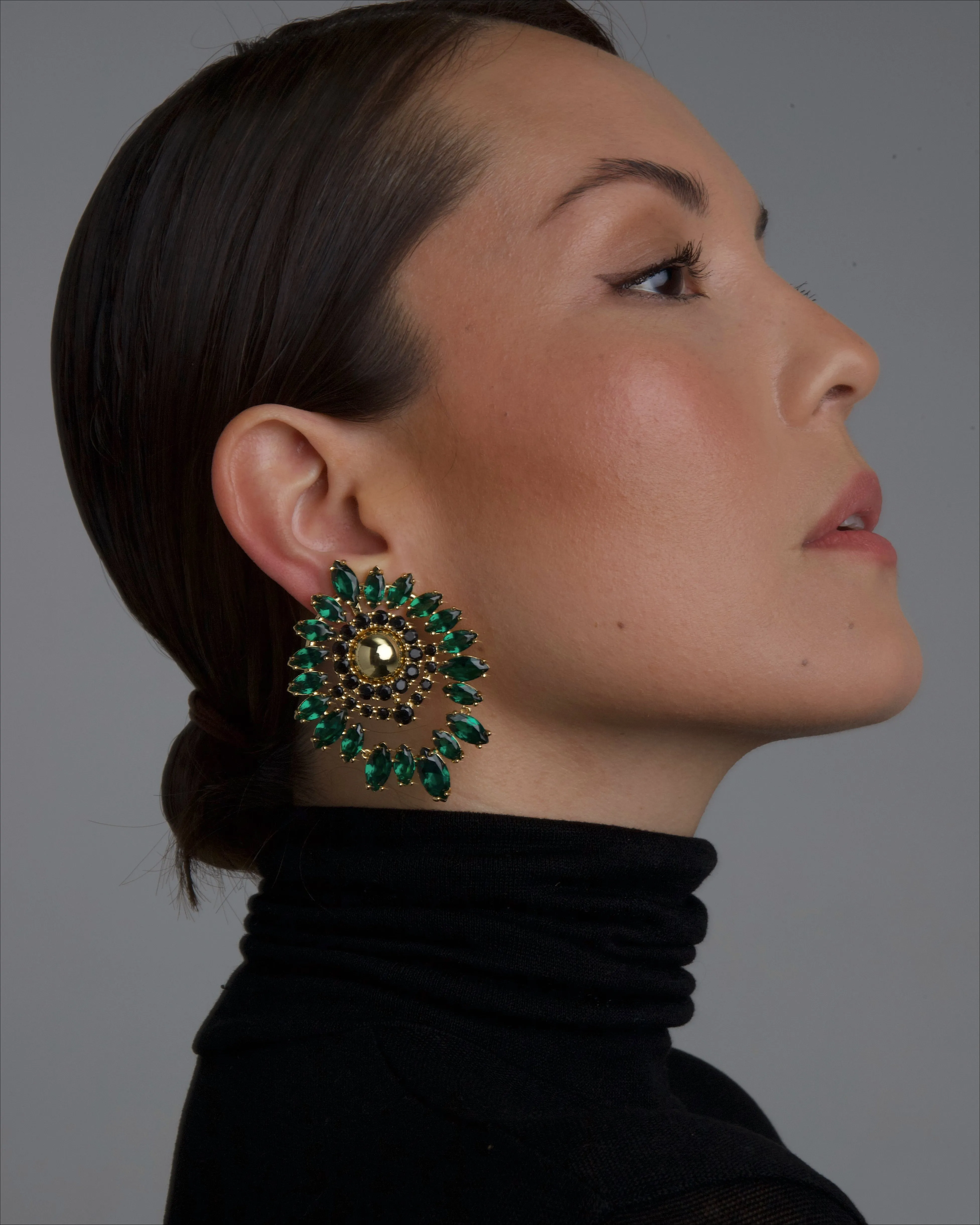 Dominique Emerald Clip Ons