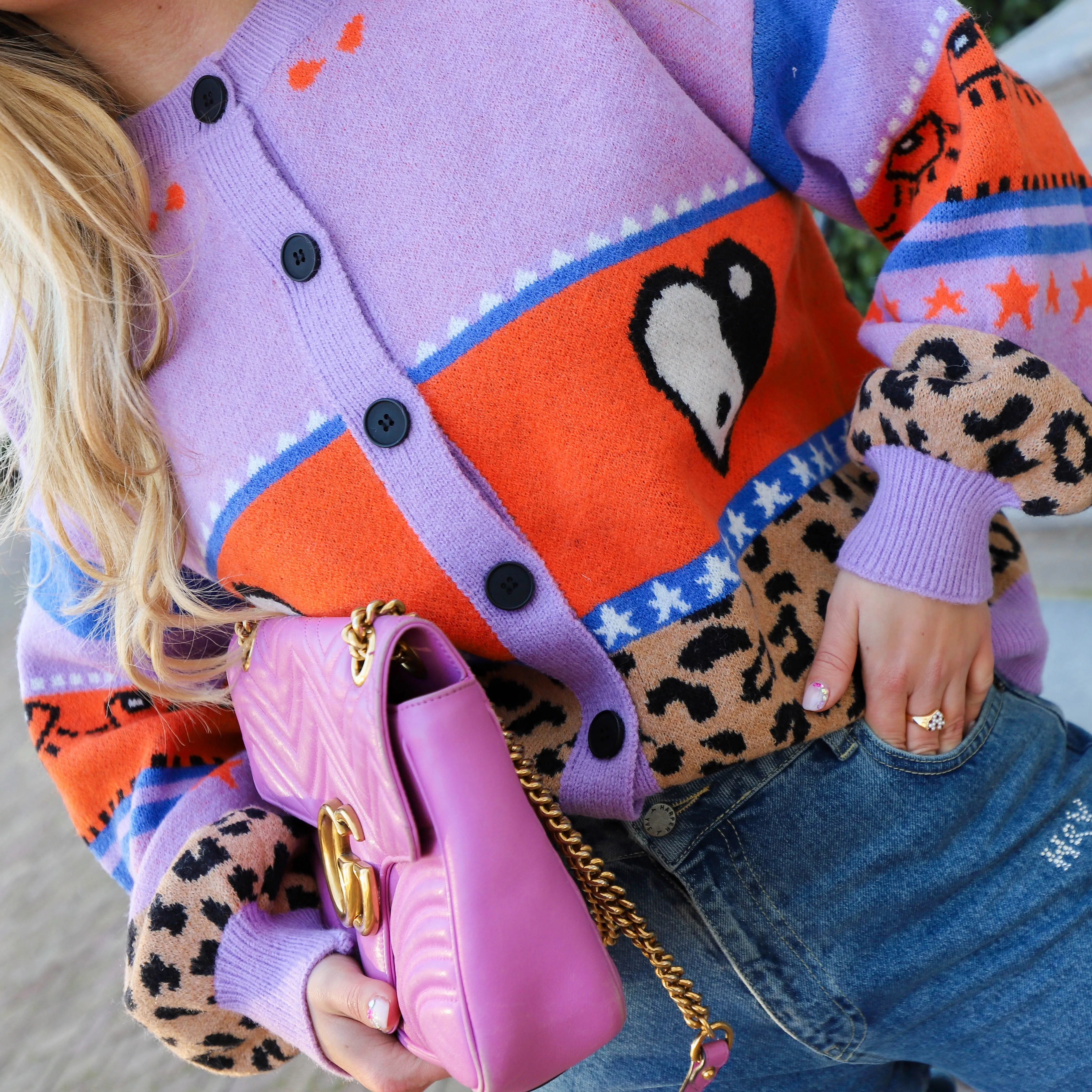 Dreamy days cardigan orange purple
