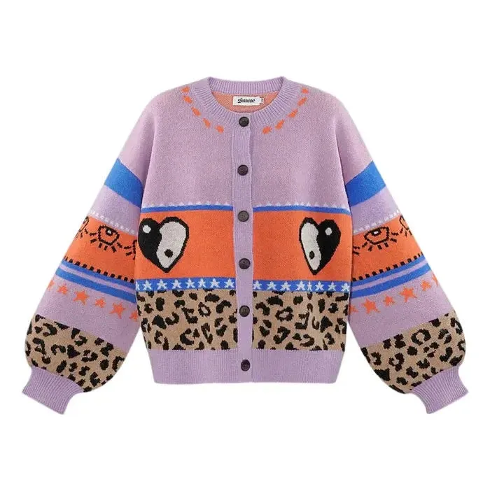 Dreamy days cardigan orange purple