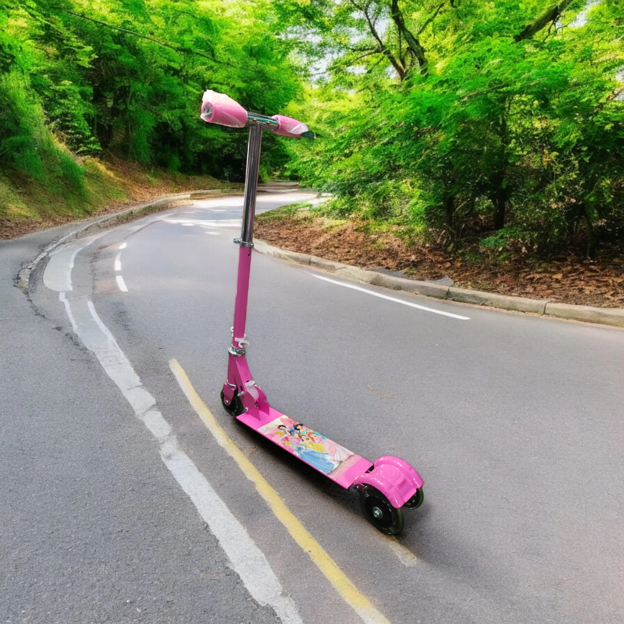 Durable and Lightweight Pink Two-Wheel Scooter for Kids: A Vibrant and Stylish Ride for Active Play