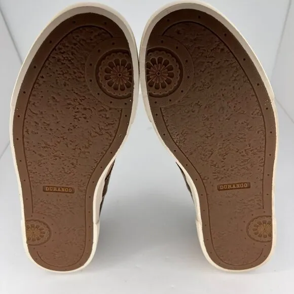 Durango Womens DRD0190 Brown Saddle Western Low Top Size 11M Slip-On Shoes